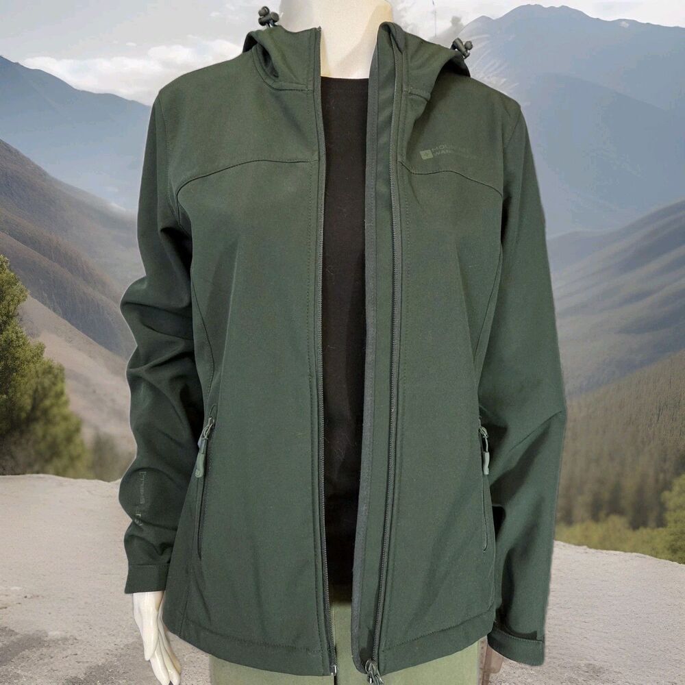 Mountain Warehouse Exodus Softshell Jacket Women's 6 Water Resistant Dark Green